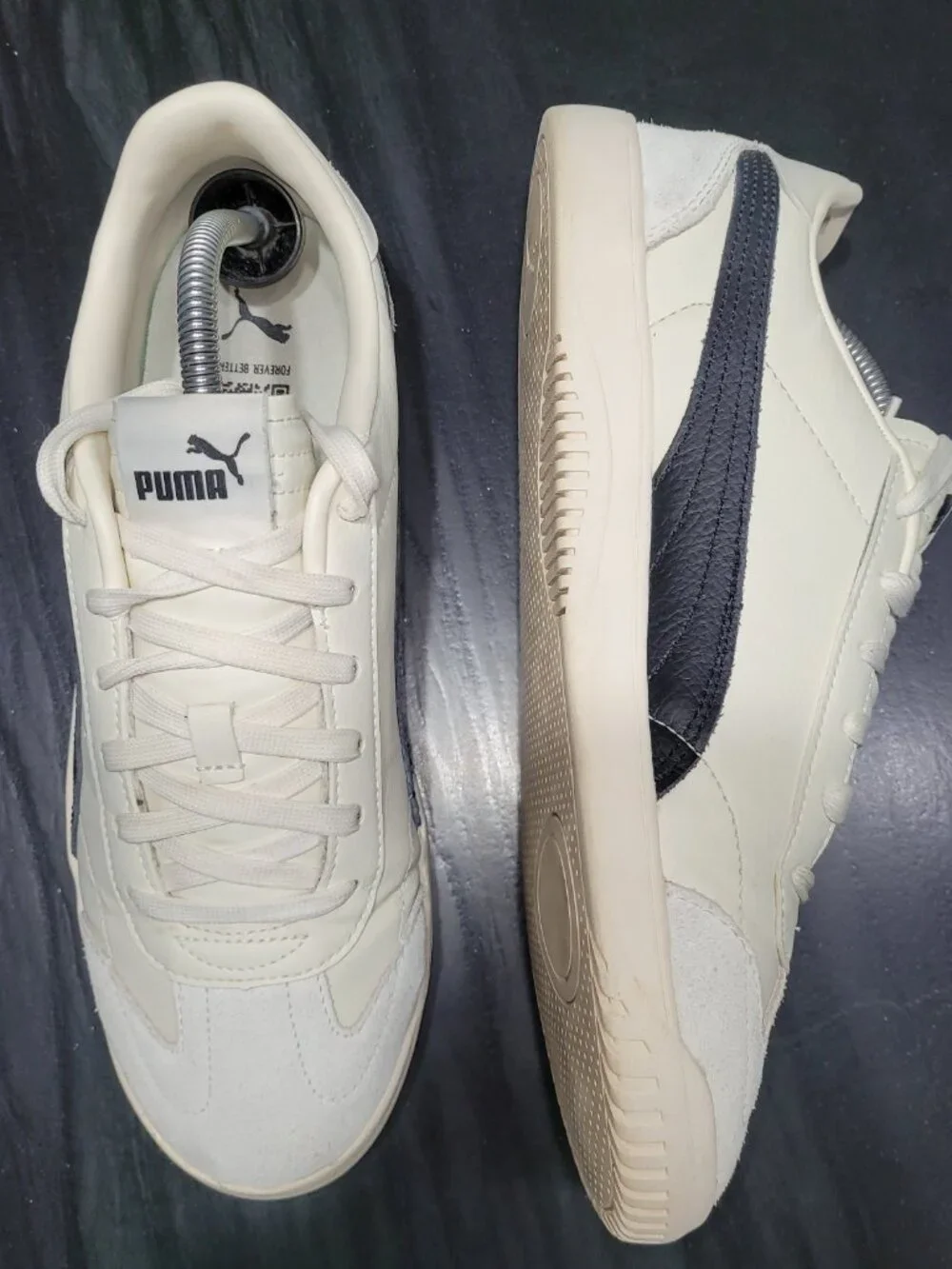 Puma Shoes Men's Size 9.5 White Black PUMA Club 5v5 Sneakers